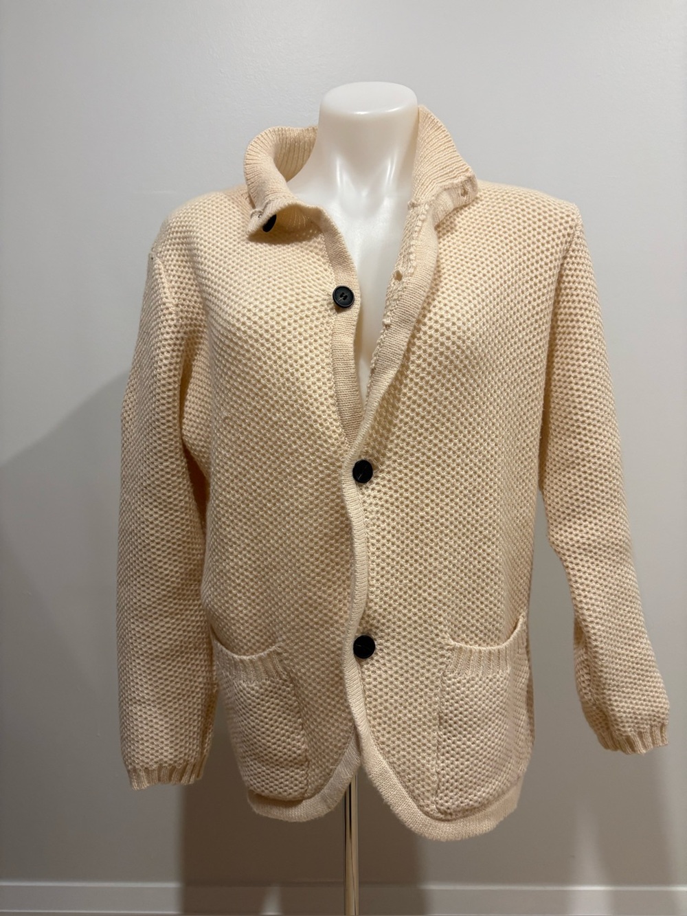 Cozy Cream Knit Button-Up Cardigan